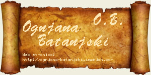 Ognjana Batanjski vizit kartica